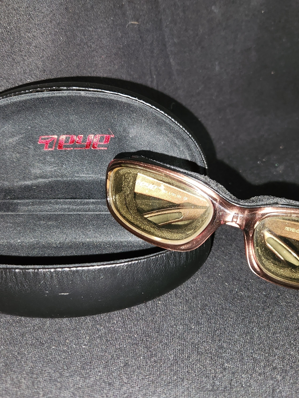 7EYE Transparent Rose Frame Riding Sunglasses with Yellow Lenses #431